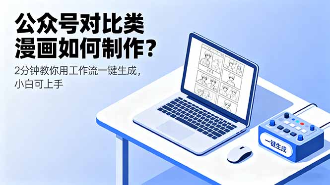 公众号对比类漫画如何制作？2分钟教你用工作流一键生成，小白可上手-知芽创业社