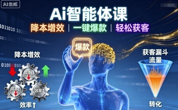 Ai智能体课，降本增效，一键爆款，轻松获客-知芽创业社