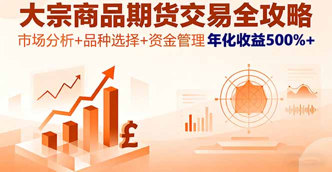 大宗商品期货交易全攻略，市场分析+品种选择+资金管理，年化收益500%+-知芽创业社