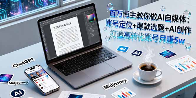 百万博主教你做AI自媒体：账号定位+爆款选题+AI创作 打造高转化账号月赚5w-知芽创业社