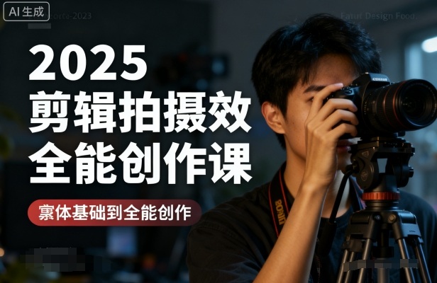 2025剪辑拍摄特效全能创作课，零基础到全能创作-知芽创业社