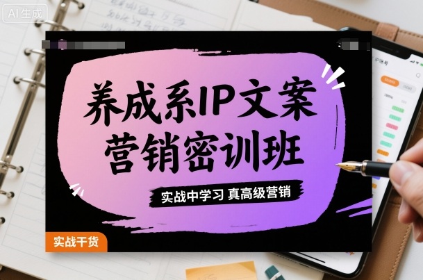 养成系IP文案营销密训班，实战中学习真高级营销-知芽创业社