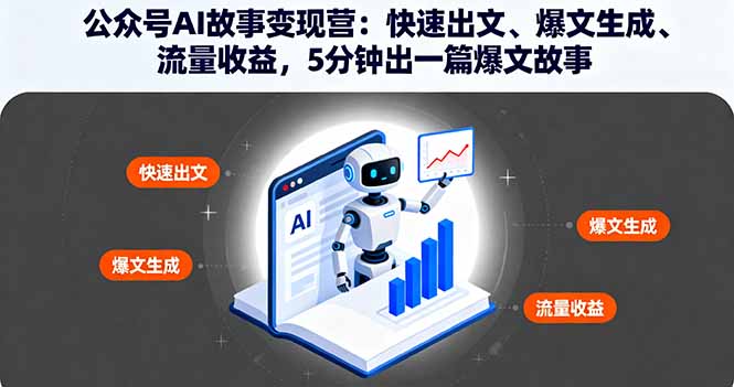 公众号AI故事变现营：快速出文、爆文生成、流量收益，5分钟出一篇爆文故事-知芽创业社