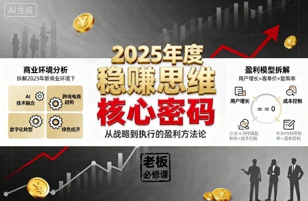 2025年度稳賺思维老板创业营，拆解2025年新商业环境下，企业实现持续盈利的核心密码-知芽创业社
