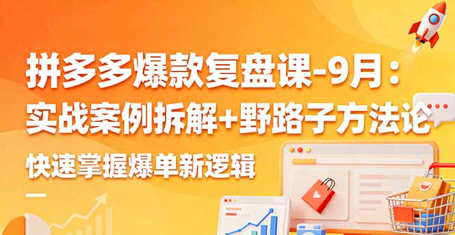 拼多多爆款复盘课-9月：实战案例拆解+野路子方法论，快速掌握爆单新逻辑-知芽创业社