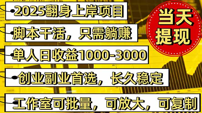稳定八年美金掘金2.0脚本干活，只需躺赚。单人日收益1000-3000可批量、...-知芽创业社