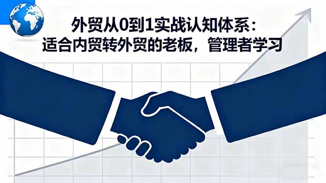 外贸从0到1实战认知体系：适合内贸转外贸的老板，管理者学习-知芽创业社