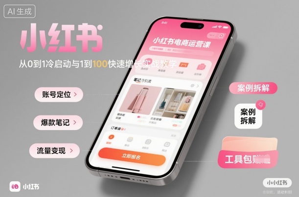 小红书电商运营课：从0到1冷启动与1到100快速增长实战教学-知芽创业社