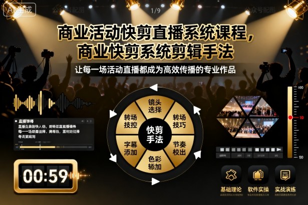 商业活动快剪直播系统课程，商业快剪系统剪辑手法-知芽创业社