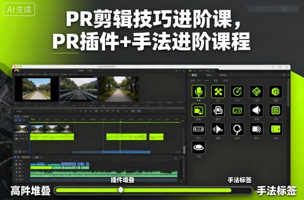 PR剪辑技巧进阶课，PR插件+手法进阶课程-知芽创业社