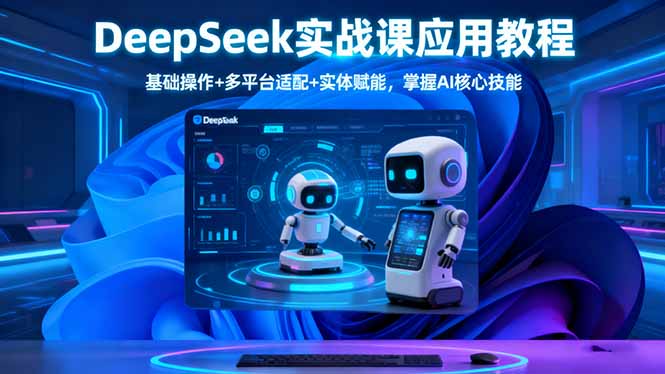 DeepSeek实战课应用教程、基础操作+多平台适配+实体赋能，掌握AI核心技能-知芽创业社
