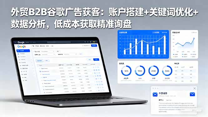 外贸B2B 谷歌广告获客：账户搭建+关键词优化+数据分析 低成本获取精准询盘-知芽创业社