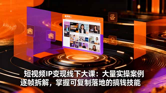 短视频IP变现线下大课：大量实操案例逐帧拆解，掌握可复制落地的搞钱技能-知芽创业社