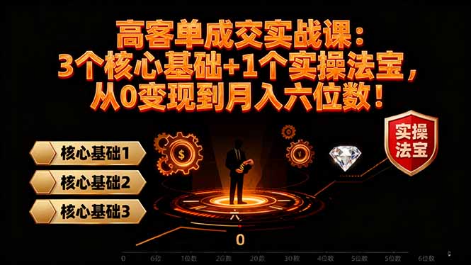 高 客单成交实战课：3个核心基础+1个实操法宝，从0变现到月入六位数！-知芽创业社