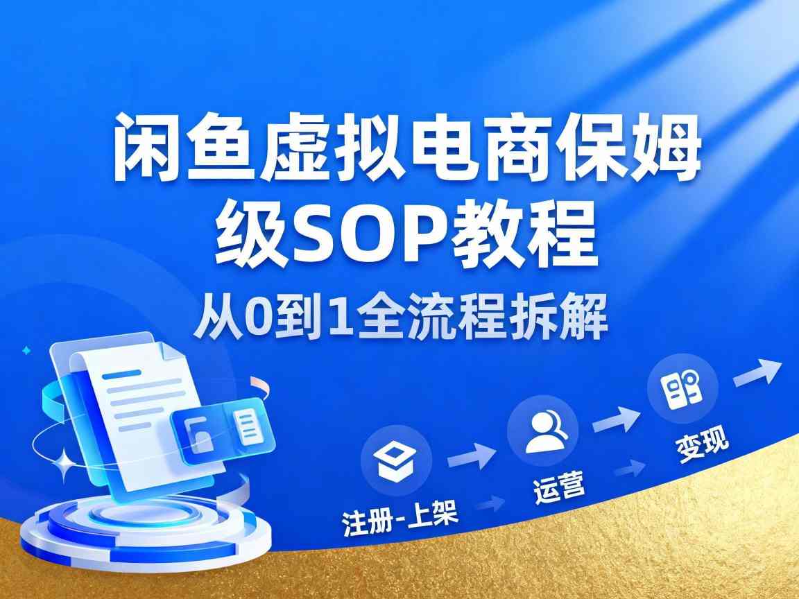 闲鱼虚拟电商，月入轻松过1W，保姆级SOP教程-知芽创业社