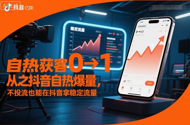 自热获客从0到1之抖音自热爆量，不投流也能在抖音拿稳定流量-知芽创业社