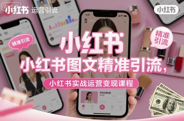 小红书图文精准引流，小红书实战运营变现课程-知芽创业社