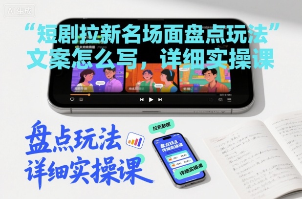 短剧拉新名场面盘点玩法文案怎么写，详细实操课-知芽创业社