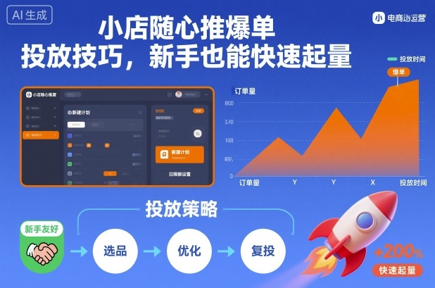 小店随心推爆单投放技巧，新手也能快速起量-知芽创业社