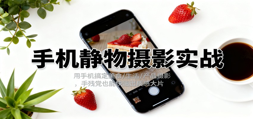 手机静物摄影实战，用手机搞定美食/生活/产品摄影，手残党也能快速出质感大片-知芽创业社