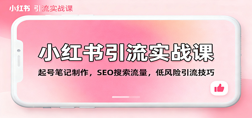 小红书引流实战课：起号笔记制作，SEO搜索流量，低风险引流技巧-知芽创业社