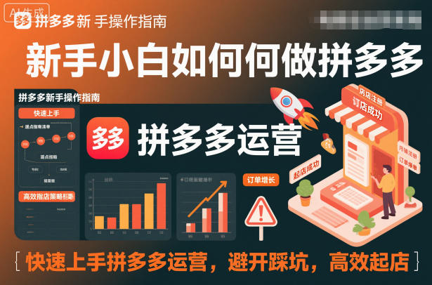 新手小白如何做拼多多，快速上手拼多多运营，避开踩坑，高效起店-知芽创业社