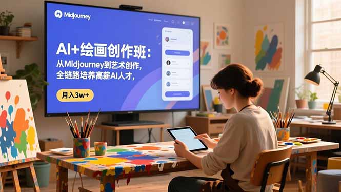 AI+绘画创作班：从Midjourney到艺术创作，全链路培养高薪AI人才，月入3w+-知芽创业社