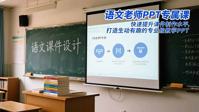 语文老师PPT专属课：快速提升课件制作水平，打造生动有趣的专业级教学PPT-知芽创业社