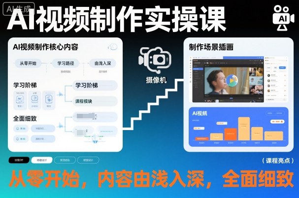 AI视频制作实操课，从零开始，内容由浅入深，全面细致-知芽创业社
