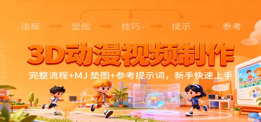 3D动漫视频制作，完整流程+MJ 垫图+参考提示词，新手快速上手-知芽创业社