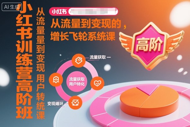 小红书训练营高阶班，从流量到变现的增长飞轮系统课-知芽创业社