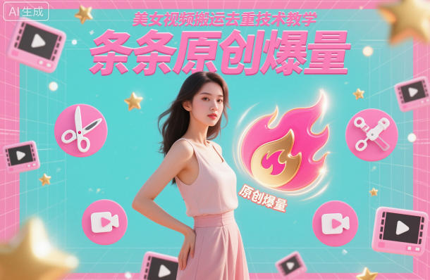 美女视频搬运去重技术教学，条条原创爆量-知芽创业社