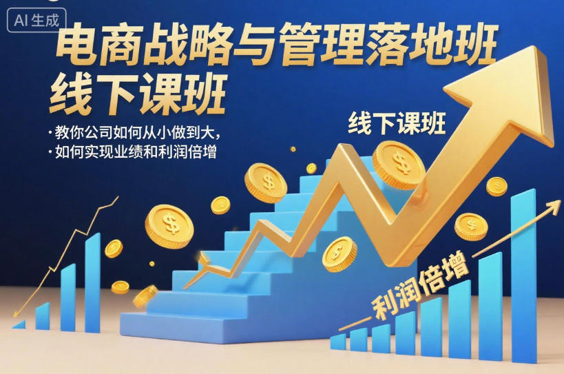 电商战略与管理落地班线下课，教你公司如何从小做到大，如何实现业绩和利润倍增【录音】-知芽创业社