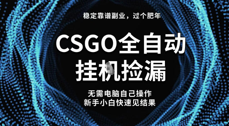 【稳定副业】全球最热门游戏CSGO全自动捡漏，最新玩法，新手小白日入5张+【揭秘】-知芽创业社