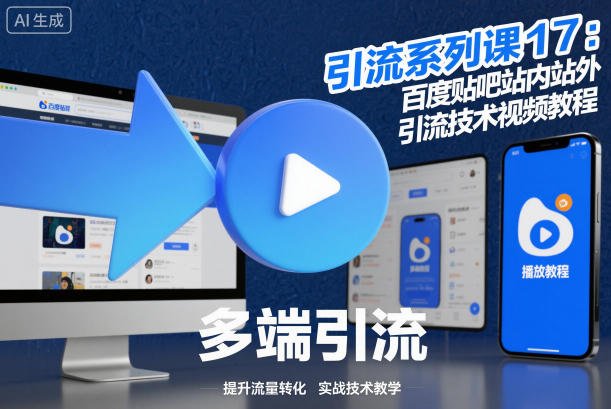 引流系列课17：百度贴吧站内站外引流技术视频教程-知芽创业社