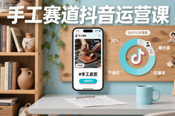手工赛道抖音运营课，手工赛道流量运营-知芽创业社