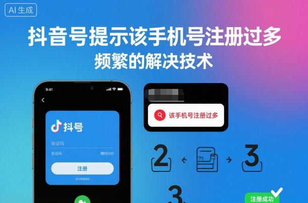 抖音号提示该手机号注册过多，频繁的解决技术-知芽创业社