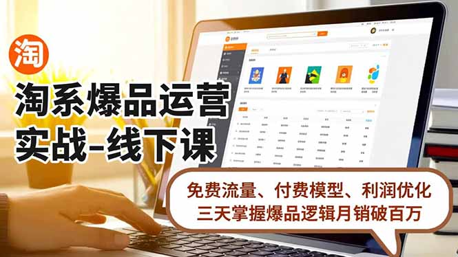 淘系爆品运营实战-线下课，免费流量、付费模型、利润优化，三天掌握爆品逻辑月销破百万-知芽创业社
