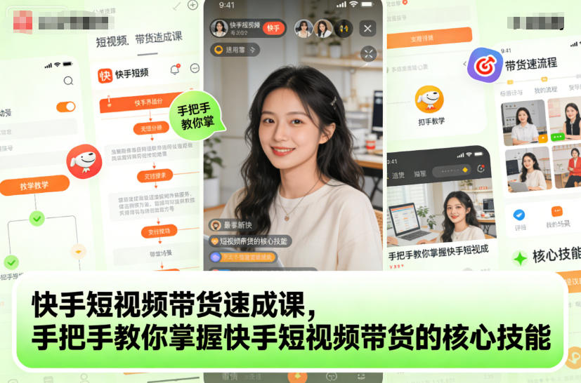 快手短视频带货速成课，手把手教你掌握快手短视频带货的核心技能-知芽创业社