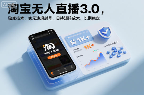 淘宝无人直播3.0，独家技术，实无违规封号，日收益1k+，支持矩阵放大，长期稳定【揭秘】-知芽创业社
