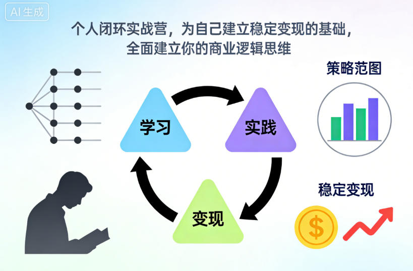个人闭环实战营，为自己建立稳定变现的基础，全面建立你的商业逻辑思维-知芽创业社