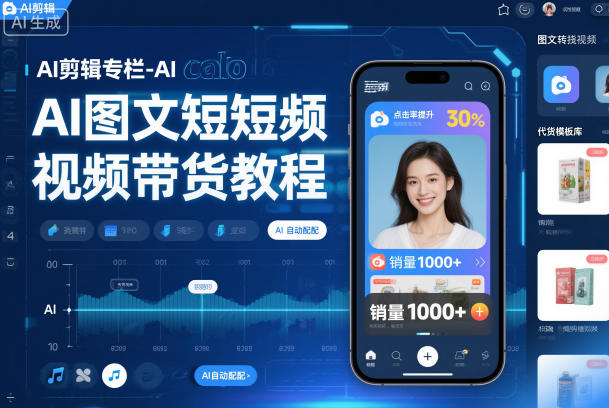 AI剪辑专栏-AI图文短视频带货教程-知芽创业社