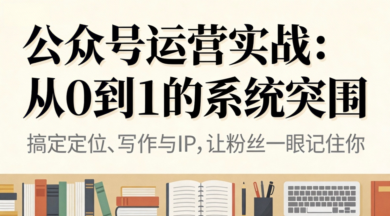 公众号运营实战：从0到1的系统突围-知芽创业社