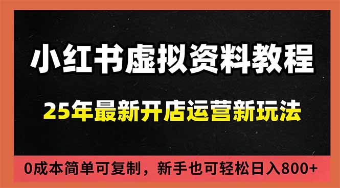 小红书虚拟资料项目：最新搜索流变现玩法，0成本简单可复制，一人多店打法，新手日入800+-知芽创业社