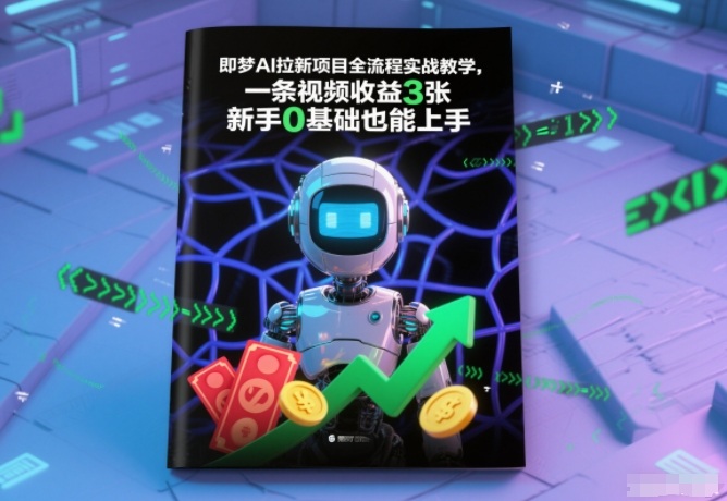 即梦AI拉新项目全流程实战教学，一条视频收益3张，新手0基础也能上手-知芽创业社