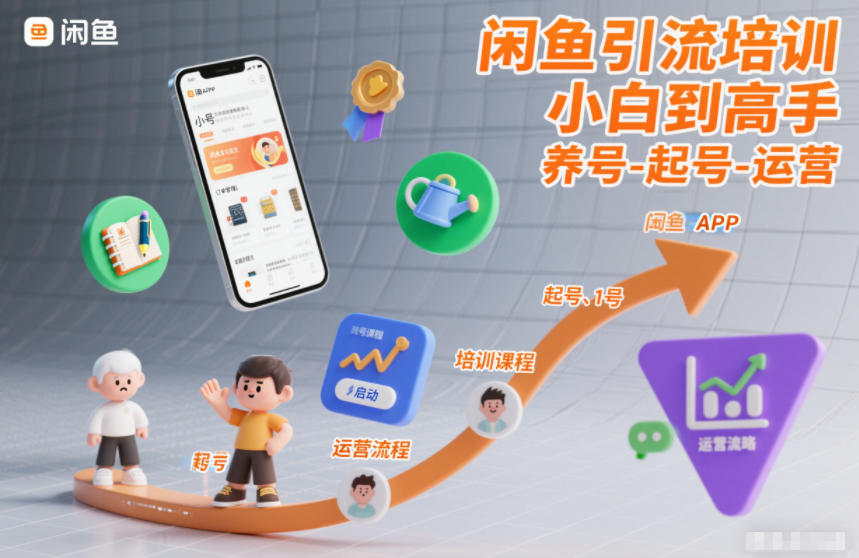 闲鱼引流培训，小白到高手，养号-起号-运营-知芽创业社
