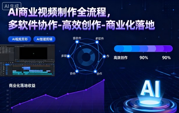 AI商业视频制作全流程2期，多软件协作-高效创作-商业化落地(更新)-知芽创业社