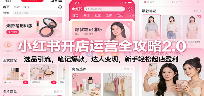小红书开店运营全攻略2.0：选品引流，笔记爆款，达人变现，新手轻松起店盈利-知芽创业社