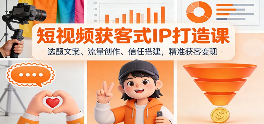 短视频获客式IP打造课：选题文案、流量创作、信任搭建，精准获客变现-知芽创业社