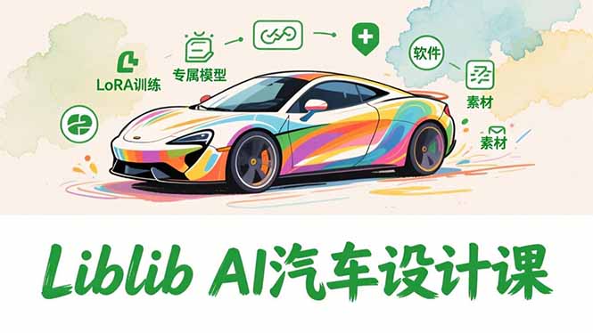 2025Liblib AI汽车设计课，文生图入门、LoRA训练、专属模型，快速上手【实战+解说+软件+素材】-知芽创业社